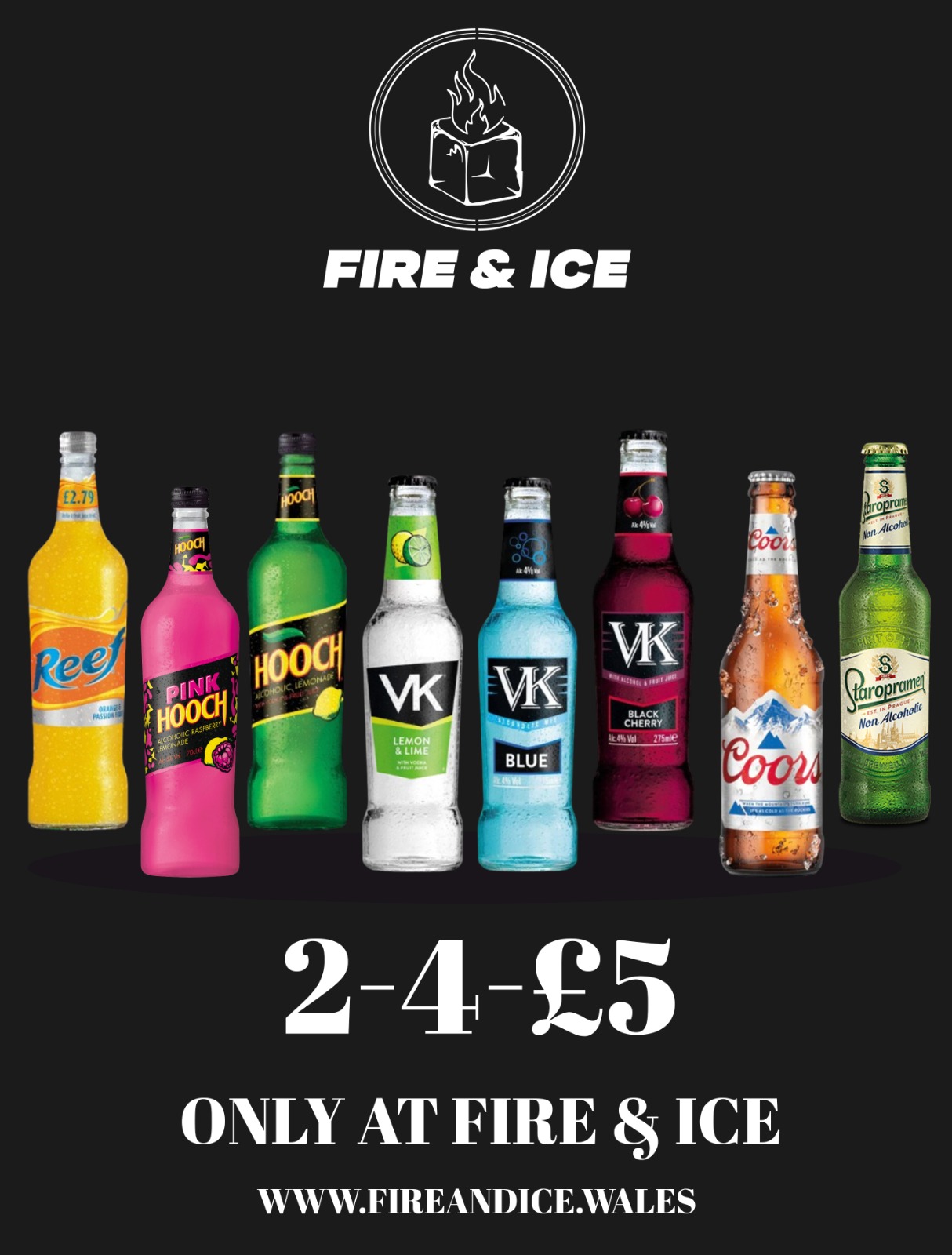 Two for five bottles poster