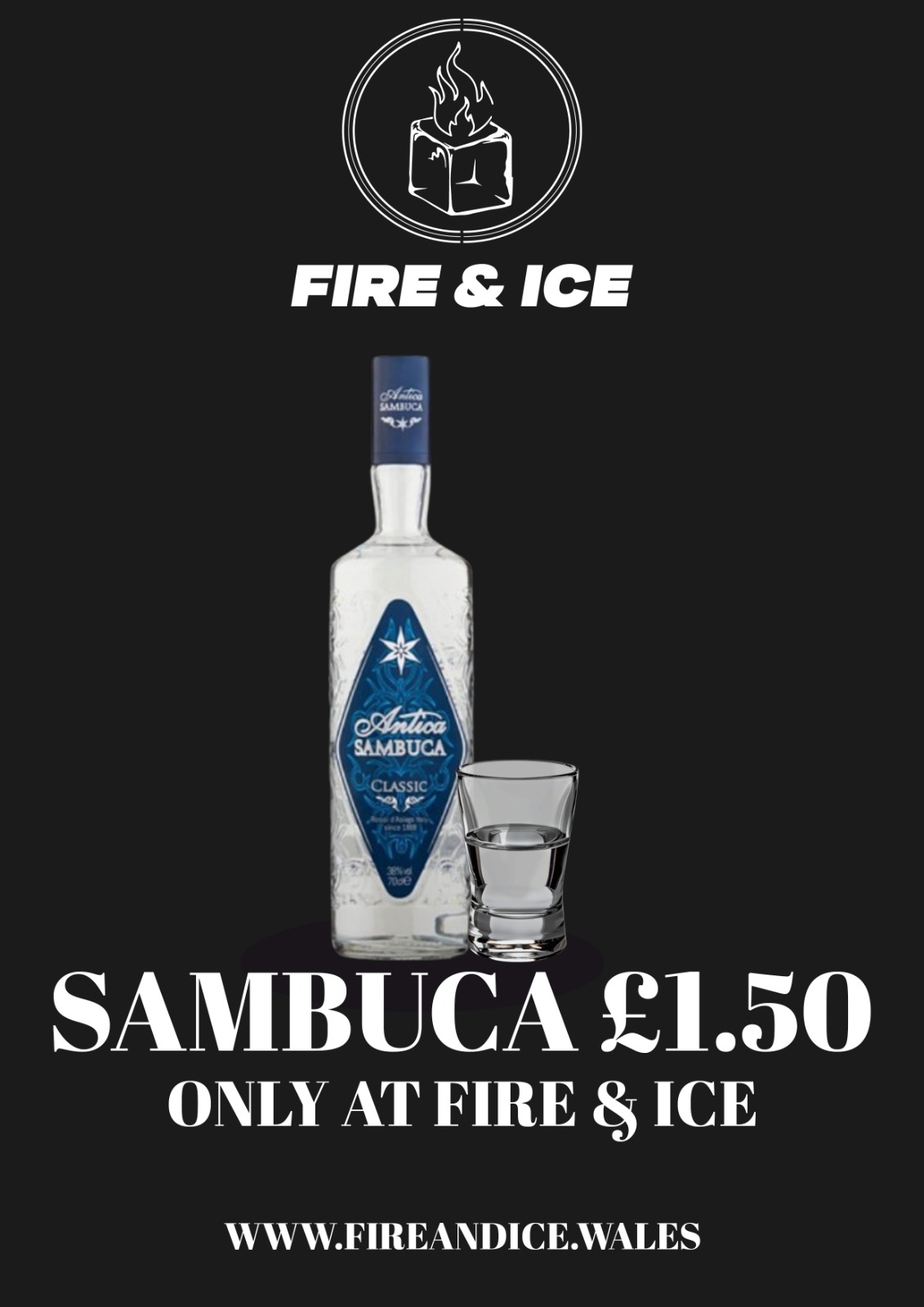 Sambuca one pound fifty poster