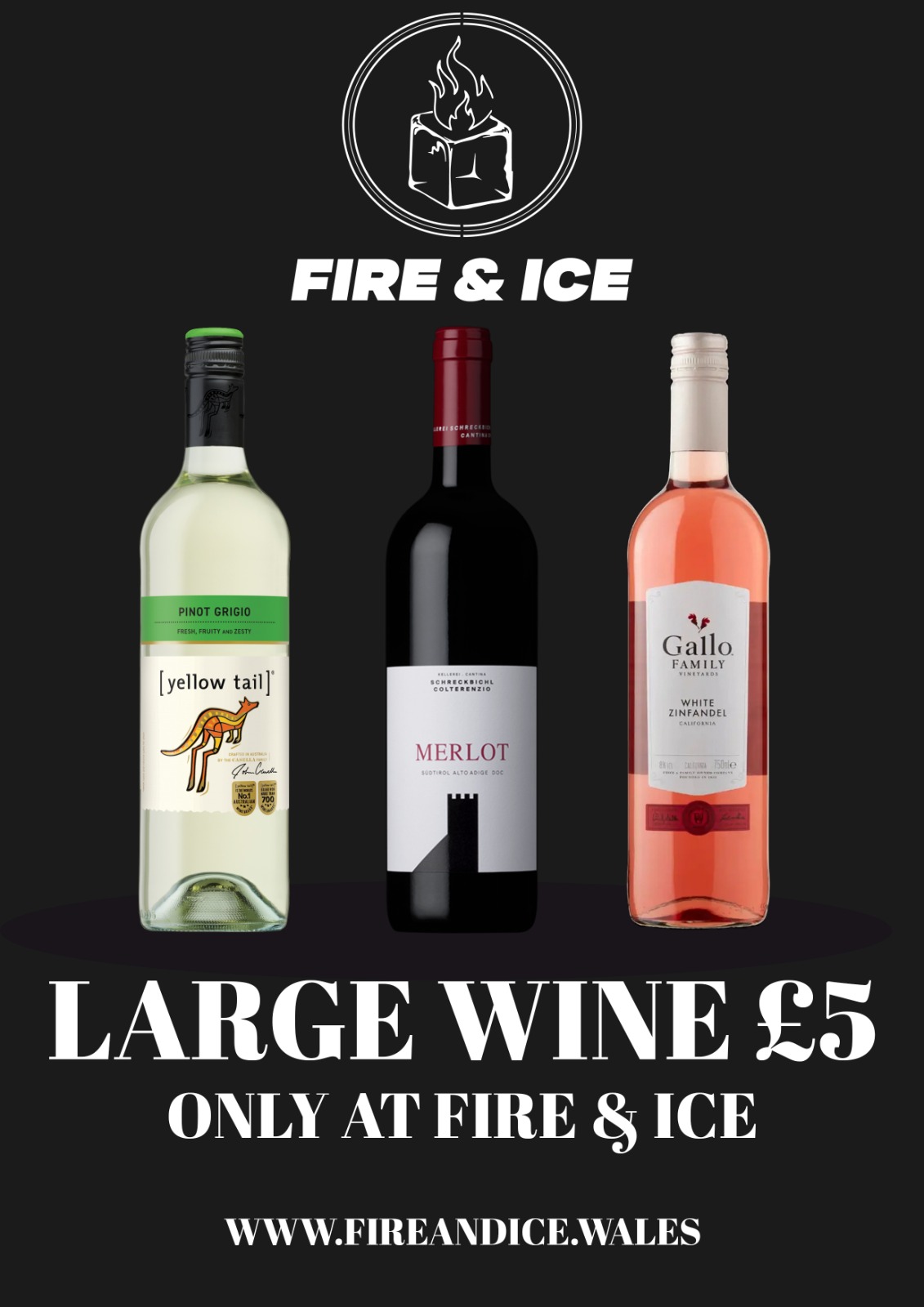 Large wine five pounds poster