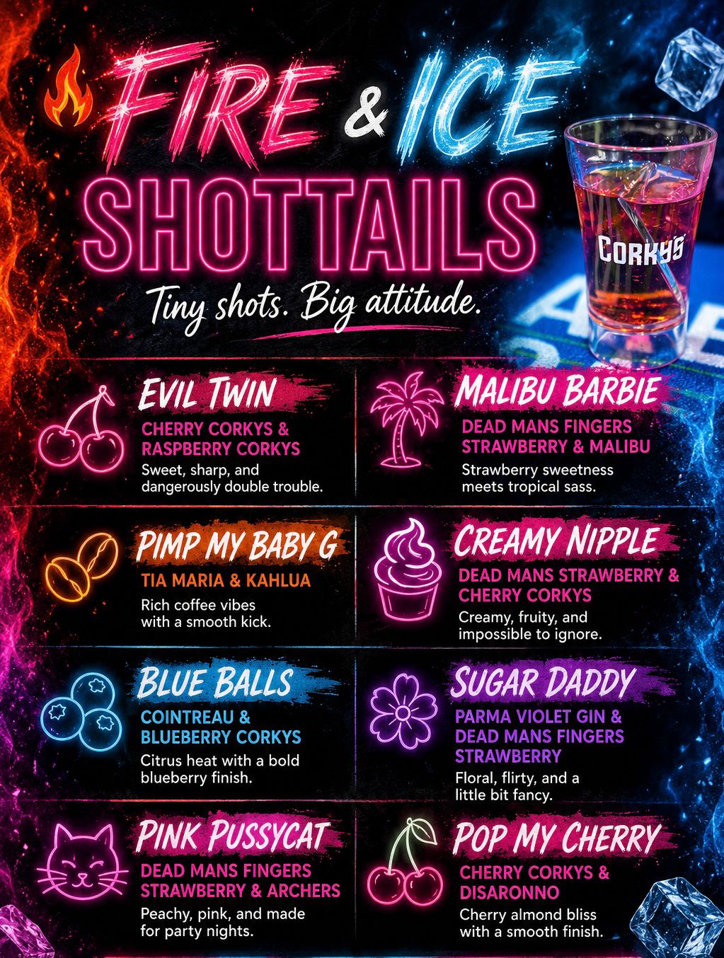 Shot tails cocktail poster